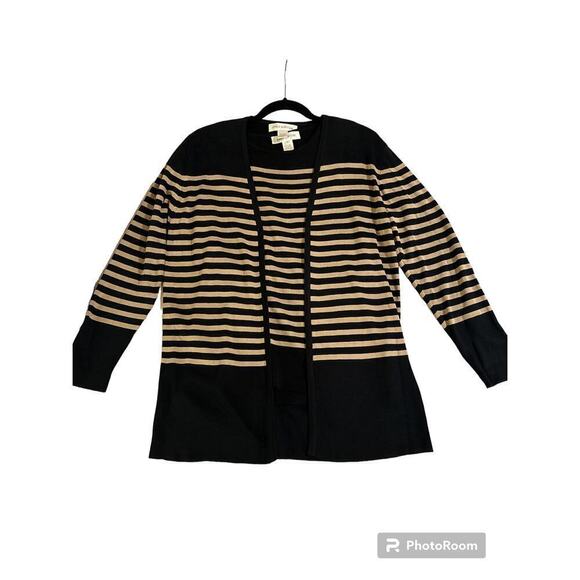 Vintage Women's Jones New York Striped Two Piece Oversized 100% Silk Sweater Set - Picture 3 of 7